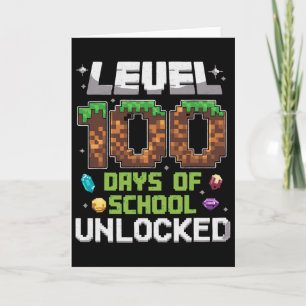 Tarjeta Nivel 100 Días De Escuela Desbloqueado Niño Jugado
