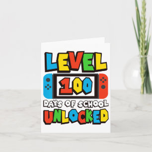 Tarjeta Nivel 100 Días De Escuela Niños De Videojuegos Des