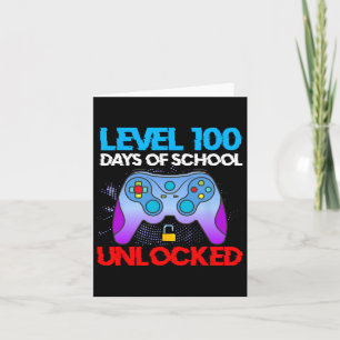Tarjeta Nivel 100 Días De Escuela Niños De Videojuegos Des