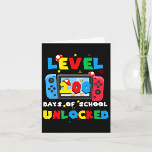Tarjeta Nivel 100 Días De Escuela Niños De Videojuegos Des