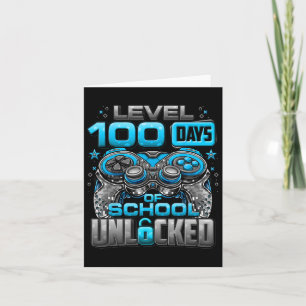 Tarjeta Nivel 100 Días de Escuela Niños desbloqueados 100