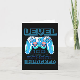 Tarjeta Nivel 100 Días Escolares Niños Chicas Sin Bloqueo