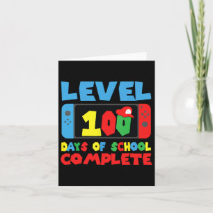 Tarjeta Nivel 100 Días Escolares Para Niños De Videojuegos