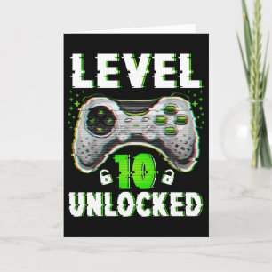 Tarjeta Nivel 10 Desbloqueado Videojuego Niño de 10 Años 1