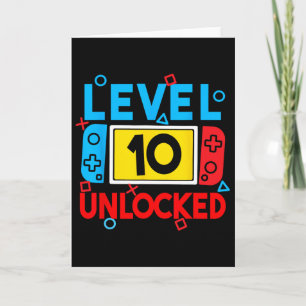 Tarjeta Nivel 10 Jugador desbloqueado 10.º Videojuego de c