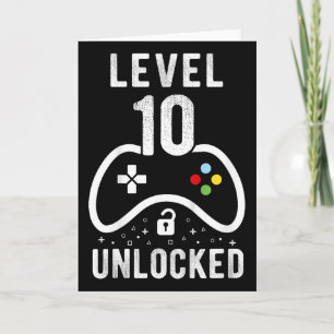 Tarjeta Nivel 10 Videojuego desbloqueado 10.º regalo de cu