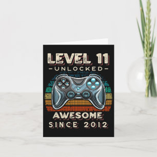 Tarjeta Nivel 11 Videojuego desbloqueado 11º cumpleaños 11