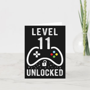 Tarjeta Nivel 11 Videojuego desbloqueado 11º regalo de cum