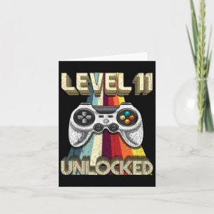 Tarjeta Nivel 11 Videojuego retro desbloqueado 11º cumplea