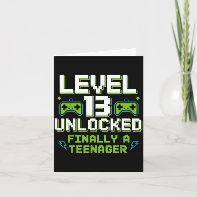 Tarjeta Nivel 13 desbloqueado finalmente un adolescente cu (Anverso)