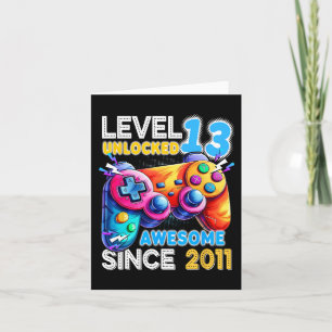 Tarjeta Nivel 13 Videojuego desbloqueado 13 cumpleaños