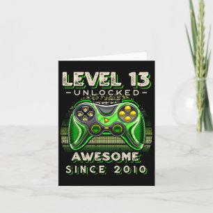 Tarjeta Nivel 13 Videojuego desbloqueado 13 cumpleaños 13 