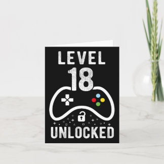 Tarjeta Nivel 18 Videojuego desbloqueado 18º regalo de cum
