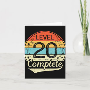 Tarjeta Nivel 20 Retro 20º Aniversario Boda T