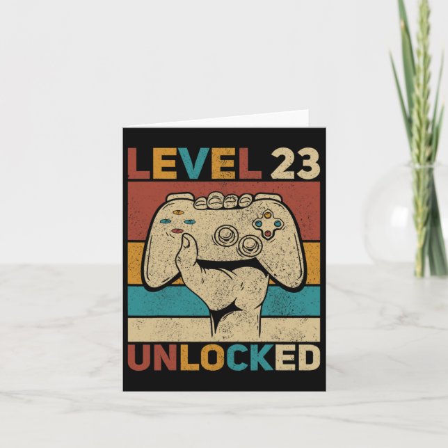 Tarjeta Nivel 23 Hombres De 23 Años Desbloqueados Ropa de  (Anverso)
