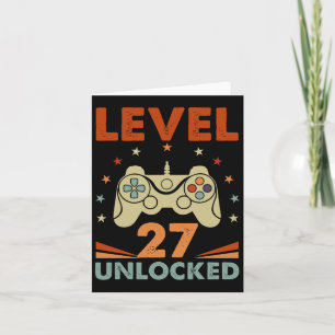 Tarjeta Nivel 27 Video Gamer desbloqueado 27 cumpleaños 27