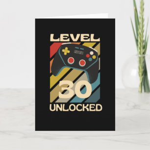 Tarjeta Nivel 30 Desbloqueado Divertido Gaming