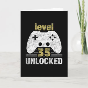 Tarjeta Nivel 35 Desbloqueado Cumpleaños 35 Regalo para 35