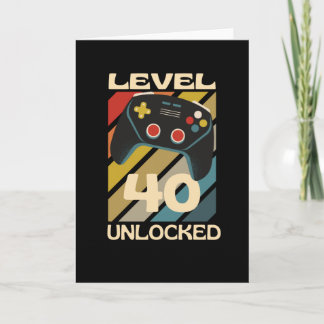 Tarjeta Nivel 40 Desbloqueado Divertido Gaming