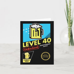 Tarjeta Nivel 40 Videojuego desbloqueado 40 cumpleaños