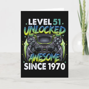 Tarjeta Nivel 51 Desbloqueado Increíble Desde 1970 Cumplea