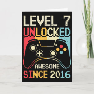 Tarjeta Nivel 7 Videojuego desbloqueado 7º Jugador de cump