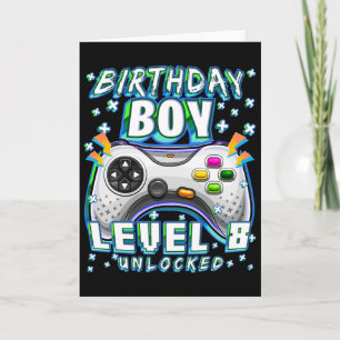Tarjeta Nivel 8 Desbloqueado Videojuego Cumpleaños 8 Gamer