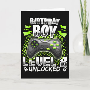 Tarjeta Nivel 8 Desbloqueado Videojuego Cumpleaños 8 Gif p
