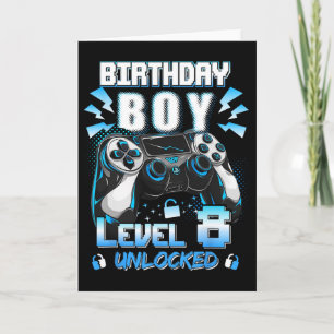Tarjeta Nivel 8 Desbloqueado Videojugador Cumpleaños 8 Año
