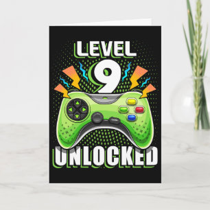 Tarjeta Nivel 9 Desbloqueado Videojuego Cumpleaños 9 Gif p
