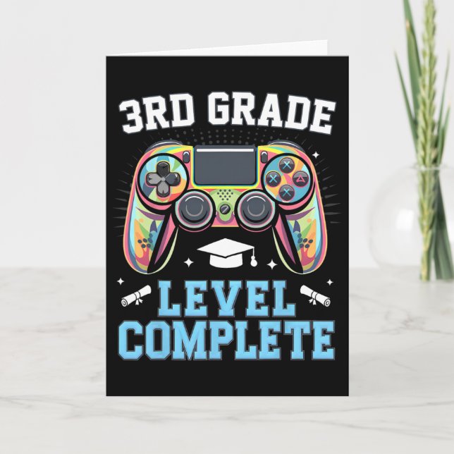 Tarjeta Nivel de 3er Grado Completo Último Día de Escuela  (Anverso)