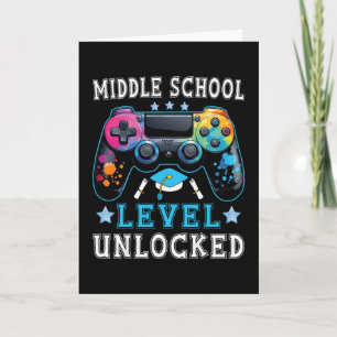 Tarjeta Nivel de escuela intermedia desbloqueado Gamer pri
