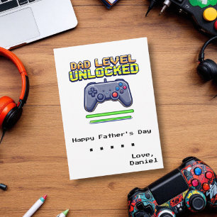 Tarjeta Nivel de padre desbloqueado   Día del Primer Padre