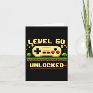 Tarjeta Nivel divertido 60 desbloqueado videojuego cumplea