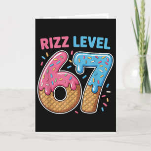 Tarjeta Nivel Rizz 67 Slang Alfa Gen 67º Número Helado Cre