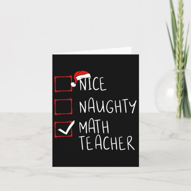 Tarjeta Niza Naughty Math Teachers Navidades List Xmas San (Anverso)