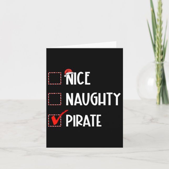 Tarjeta Niza Navidades del Pirata Santa Claus (Anverso)