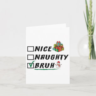 Tarjeta Niza traviesa Bruh Navidades divertidos navideños 
