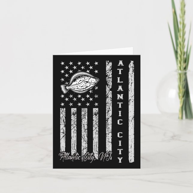 Tarjeta Nj De La Ciudad Atlántica Para Pescadores De Flaut (Anverso)