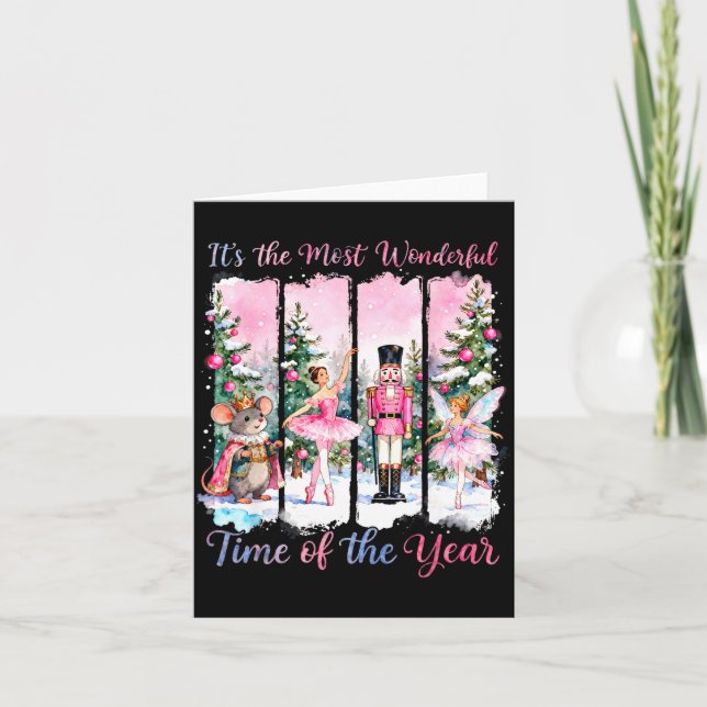 Tarjeta Nk Coquette Bow Nutcracker Friends Snow Globe Chri (Anverso)