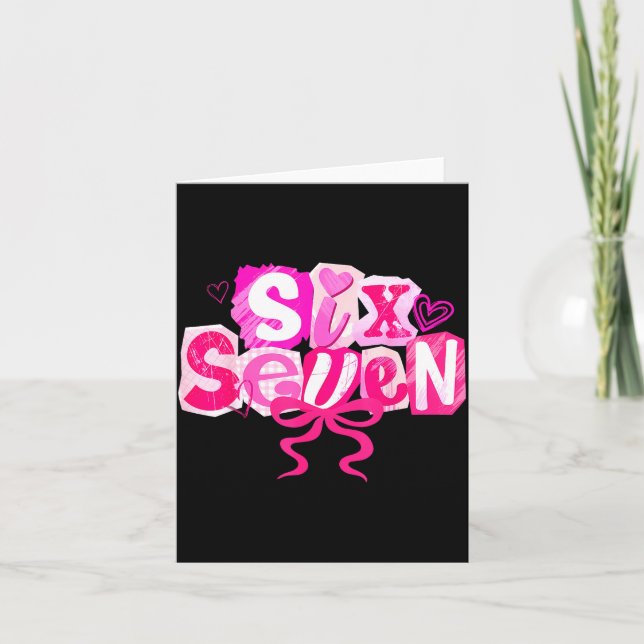 Tarjeta Nk Coquette Valentine Six Seven Bow 6 7 Meme Women (Anverso)
