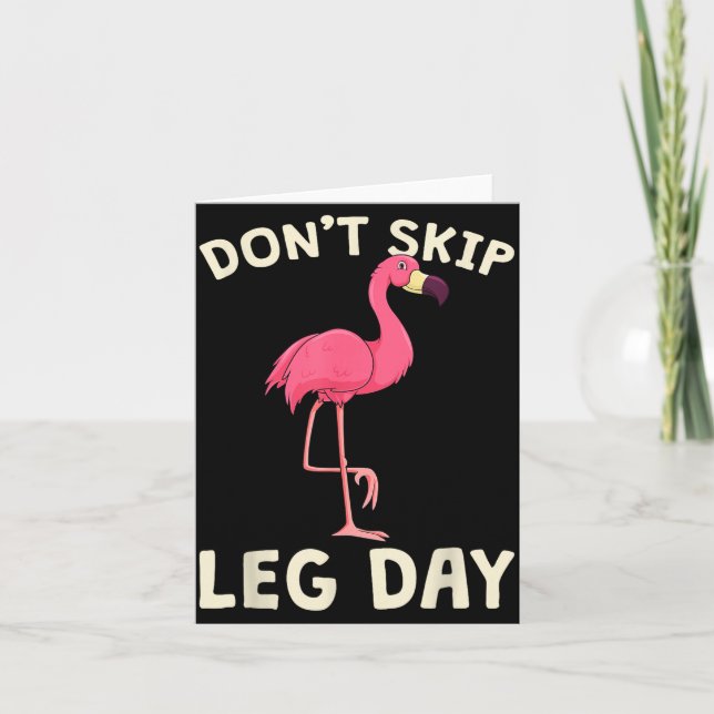 Tarjeta Nk Flamingo Workou Don't Skip Leg Day Gym Fitness  (Anverso)