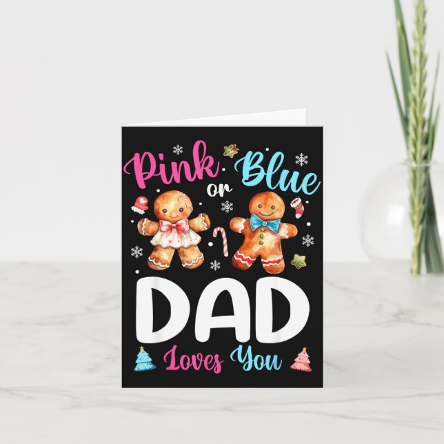 Tarjeta Nk Or Blue Dad Loves You Gender Reveal Christmas  (Anverso)