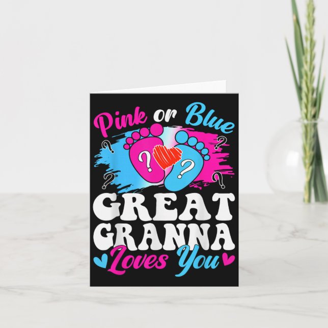 Tarjeta Nk Or Blue Great Gr Love You Baby Gender Reveal  (Anverso)