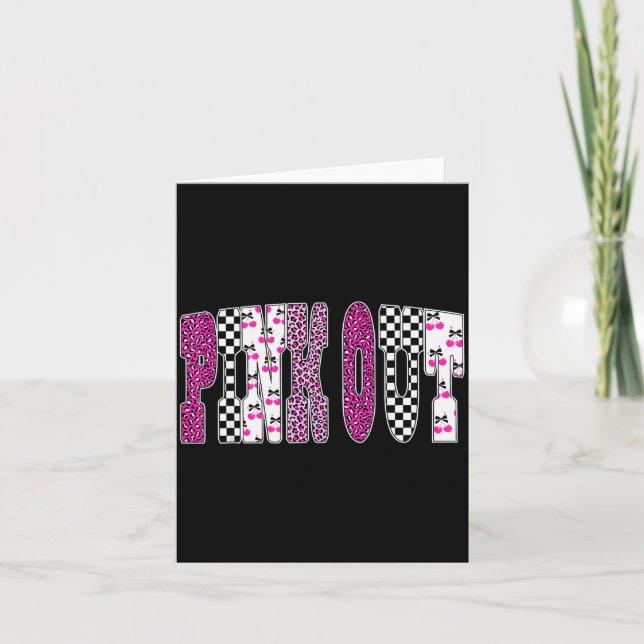 Tarjeta Nk Out Leopard Checkered Breast Cancer Football Ga (Anverso)