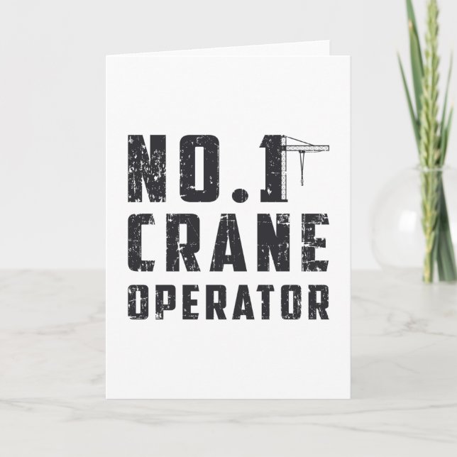 Tarjeta No. 1 Crane Operator Workers Construction Site (Anverso)