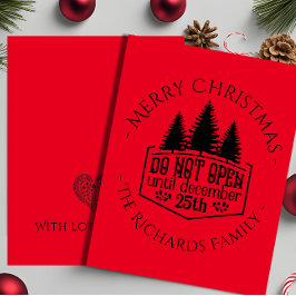 Tarjeta No abrir hasta - Navidades personalizados rojos