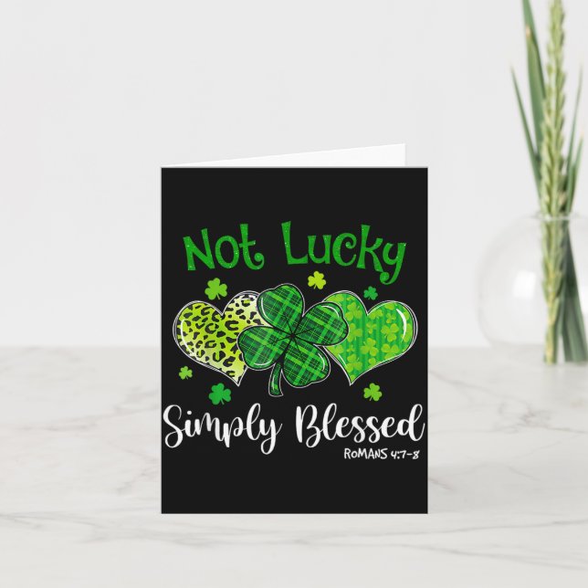 Tarjeta No Afortunado Simplemente Bendecido Shamrock Crist (Anverso)