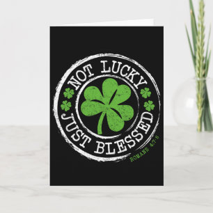 Tarjeta No Afortunado Solo Bendecido Fe Día De San Patrici