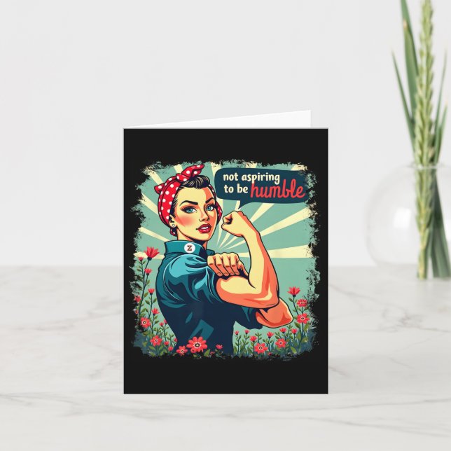 Tarjeta No aspirar a ser humilde Kamala Harris mujer femin (Anverso)